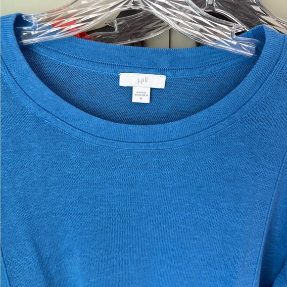 NWOT J.Jill Blue Crew Neck Linen-Cotton Blend Sweater SZ M - Picture 4 of 13